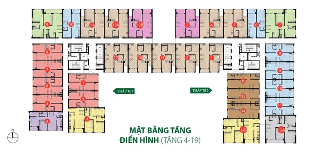 Mặt bằng căn hộ chuyển nhượng Botanica Tân Bình