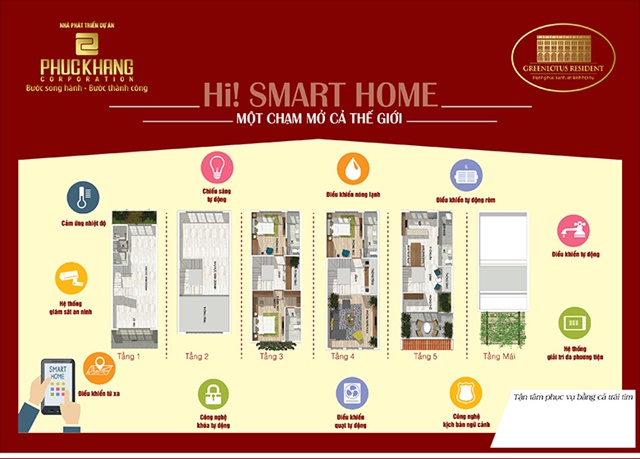 Dự án Green Lotus Resident được điều khiển bằng Smart Home