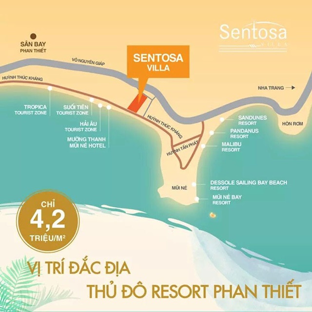 Vị trí dự án Sentosa Villa Hưng Thịnh Mũi Né Phan thiết