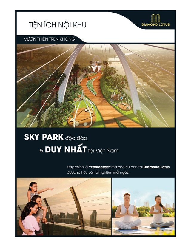 Diamond Lotus Riverside Block C nét độc đáo duy nhất SkyPark trên không rộng 5000m2