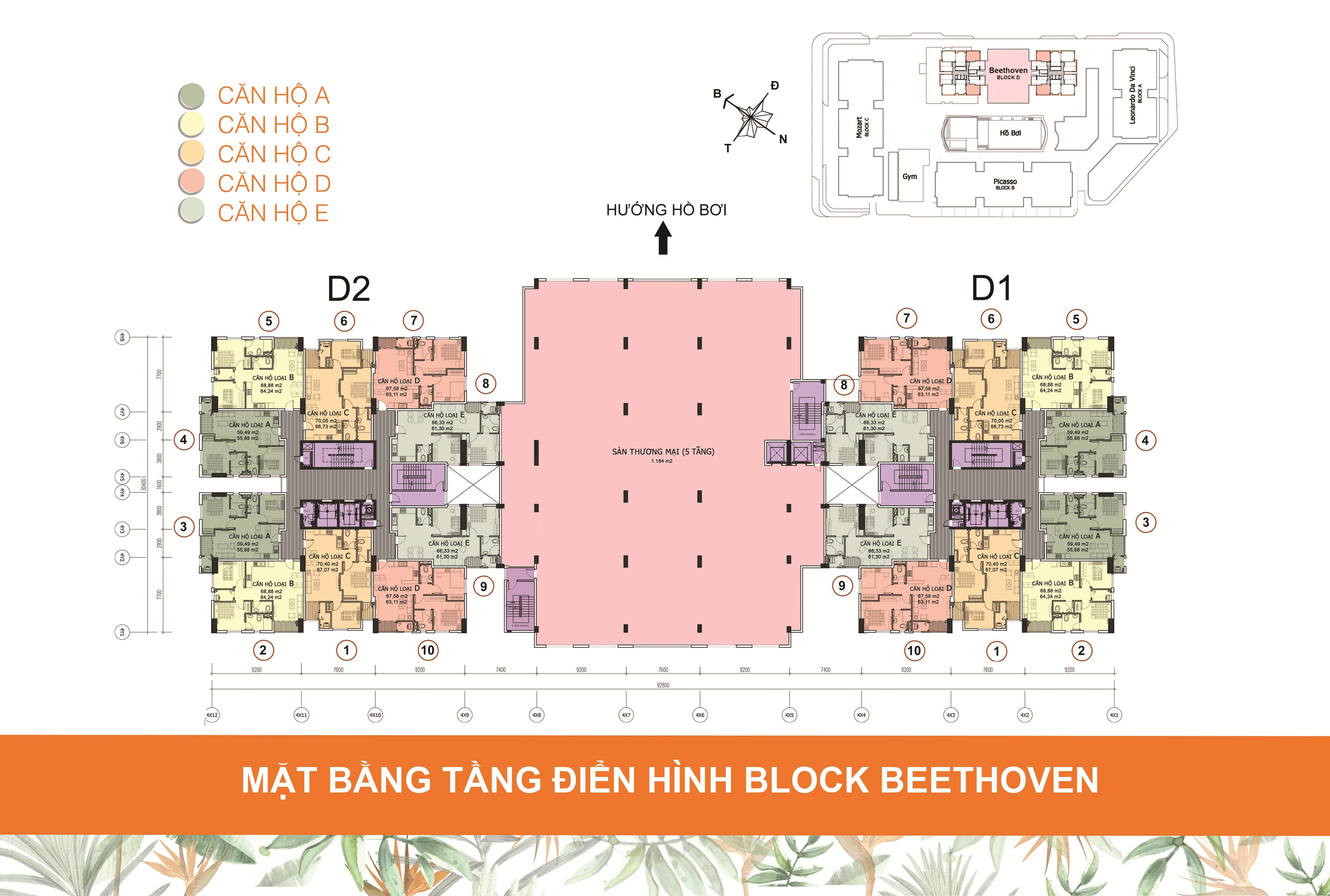 Mặt Bằng Căn Hộ The art Block D - Quận 9