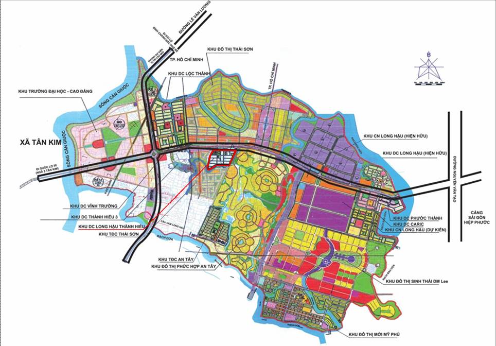 Vị trí trên bảng đồ quy hoạch, liên hệ để nhận giá bán dự án đất nền T&T Thái Sơn Long Hậu