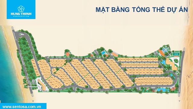 Mặt bằng Sentosa Villa Hưng Thịnh Mũi Né