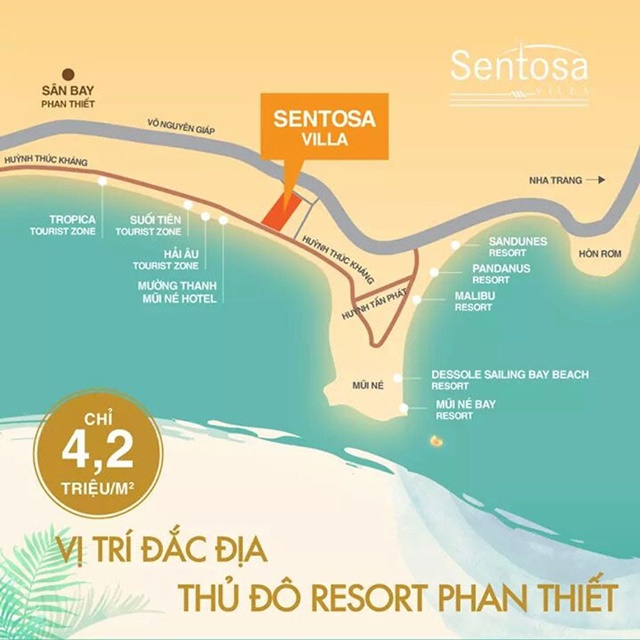 Vị trí Sentosa Villa Hưng Thịnh Mũi Né