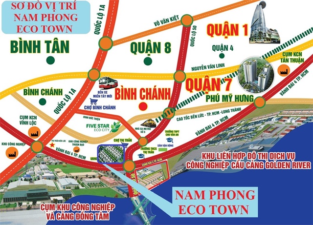 Sơ đồ vị trí- Giá bán đất nền Nam Phong Eco Town 