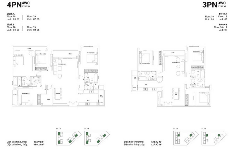 Desain apartemen Shizen Home 3 kamar tidur dan 4 kamar tidur di Distrik 7