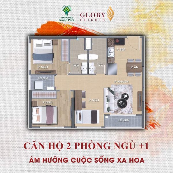 Căn hộ 2PN+1