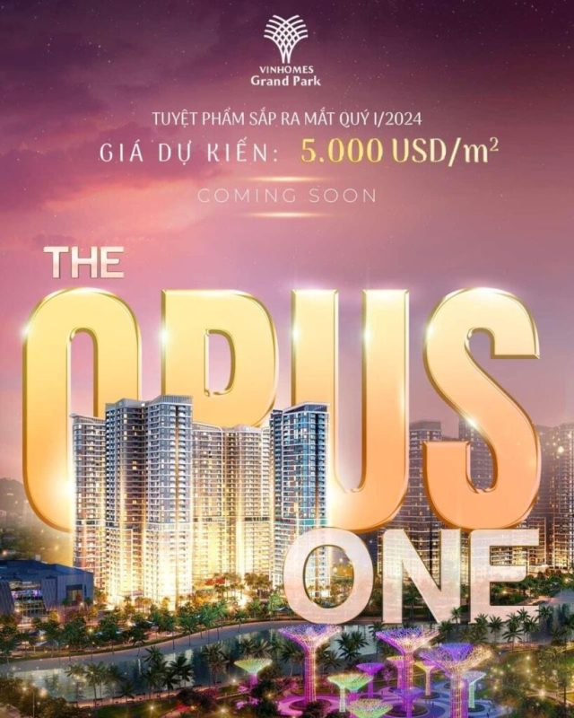 Giá bán căn hộ tại Khu The Opus One